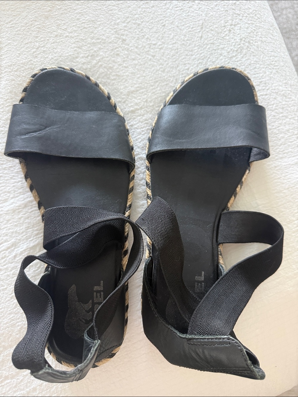 Sorel - Black Women's Wrap-Ankle Espadrille Sandals Sz 8